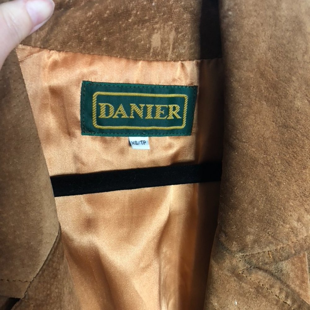 DANIER SUEDE TAN LEATHER JACKET SIZE XS - Picture 4 of 8